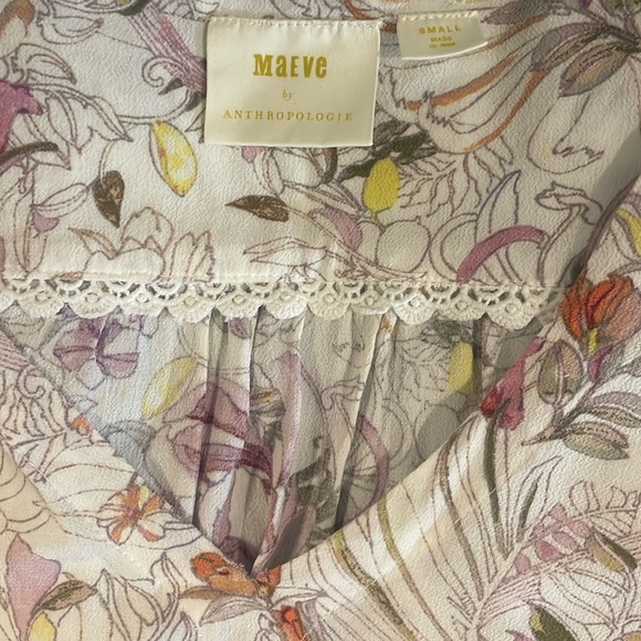 Maeve Anthropologie Floral Blouse Size Small - Picture 14 of 16